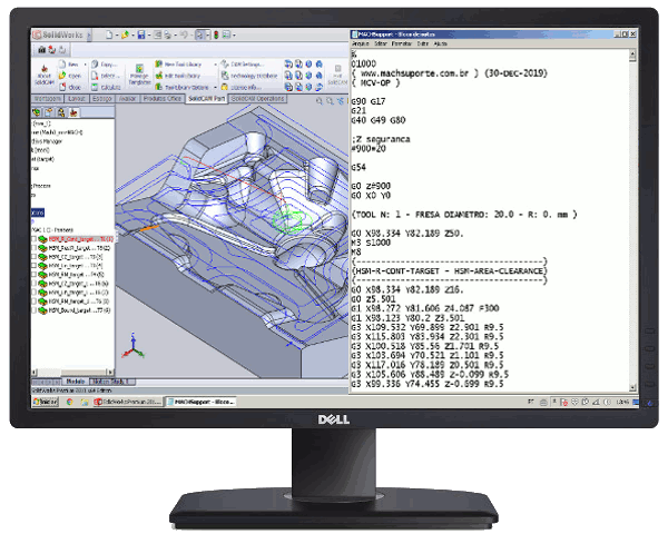 Pós-Processador SolidWorks SolidCam CAD CAM para Mach3 CNC G-Code