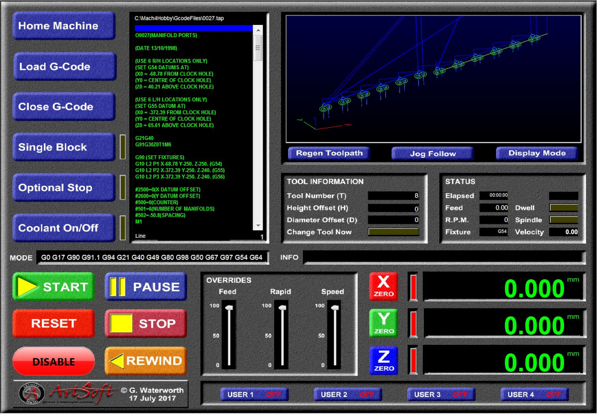 Screenset Tela Mach4 CNC Basic